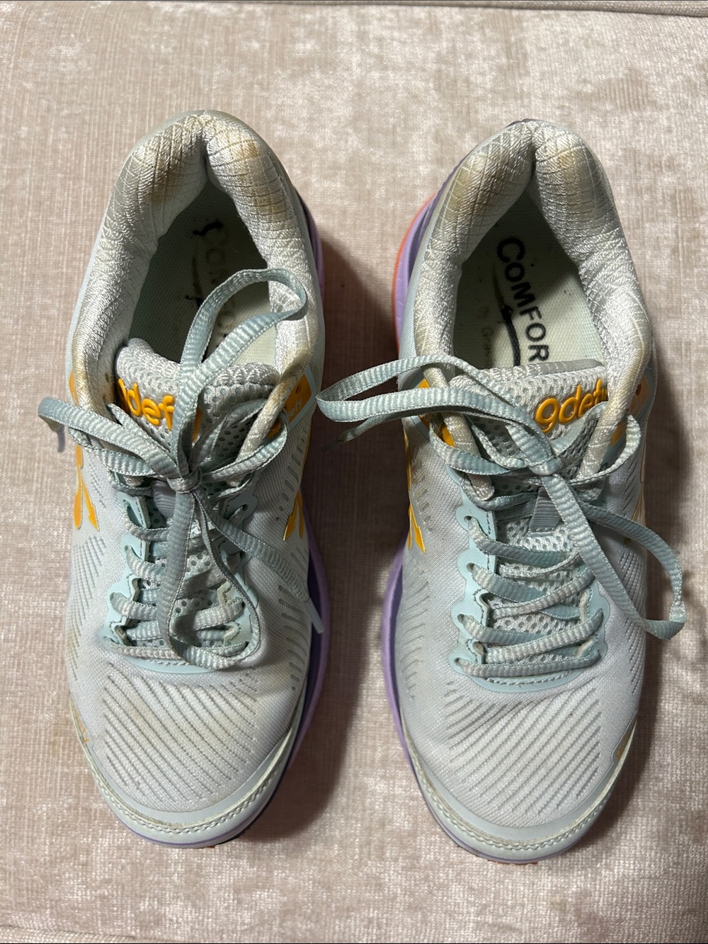 Gdefy comfort fit sneakers.